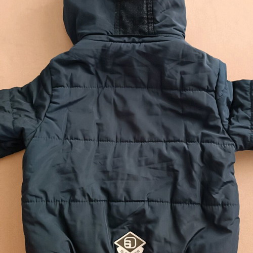 S'Oliver blue jacket used 98 cm for 2 years with fleece lining and detachable hood
