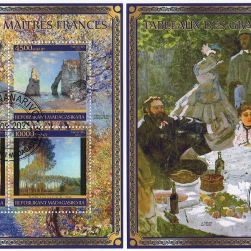 Madagascar 2021 Claude Monet stamp set new, complete series