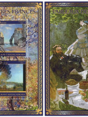 Madagascar 2021 Claude Monet stamp set new, complete series