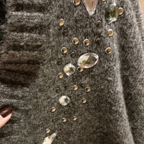 Studio Untold Oversize Cardigan with Pearls like new, gray, size XXXL