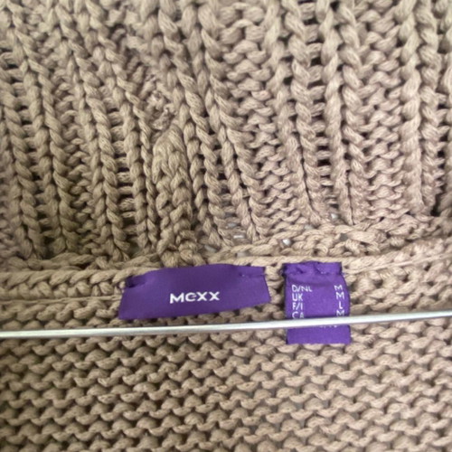 Mexx knitted cardigan used, beige, size M with short sleeves