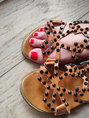 Robinson leather sandals used with rhinestones size 38 comfortable