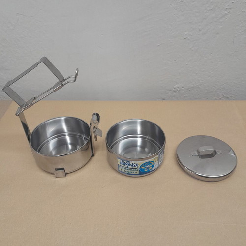 Inox food container 2 compartments 10x12cm new