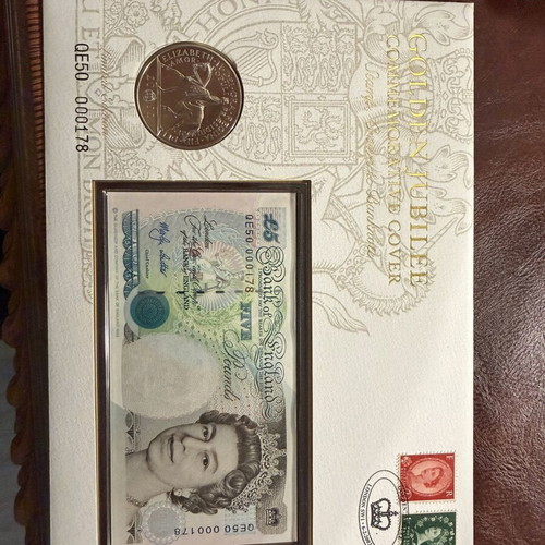Golden Jubilee Commemorative Cover new, Queen Elizabeth II 50th Anniversary