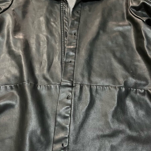 H&M leather blouse used, size M-L, black with wear
