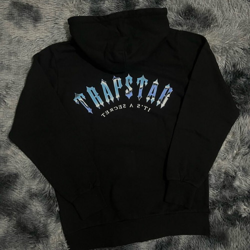 Trapstar Ironagate Arch Hoodie new, black and blue, size Medium