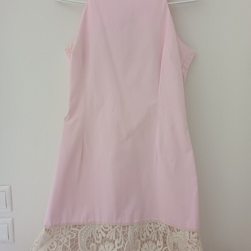 Innocent pink poplin dress lightly used, lined with knitted and tulle finish