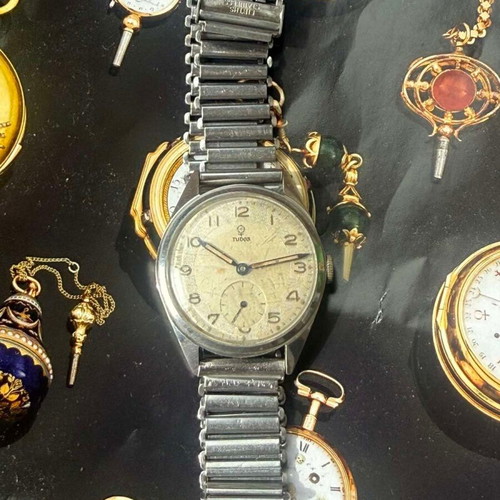 Tudor wristwatch 1930s used men's white and gray