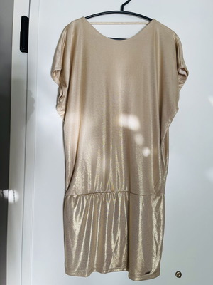 Short dress Mohito like new, beige and gold, size S