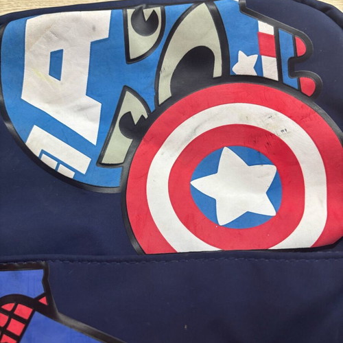 Backpack Avengers and Spider-Man blue used, children's 27x24 cm