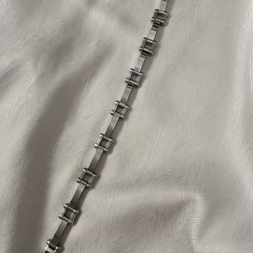 Men's stainless steel bracelet adjustable, new, silver