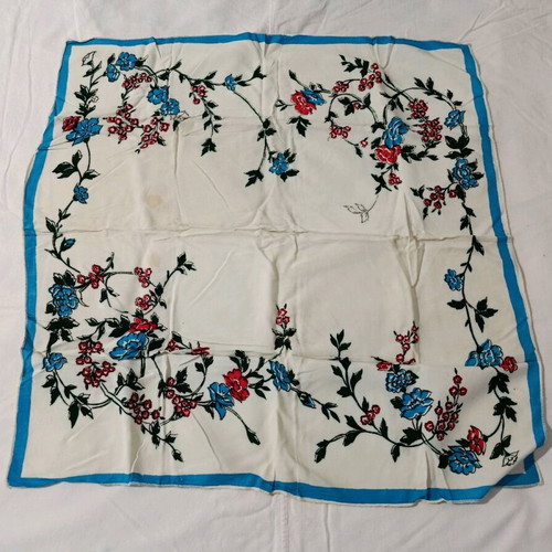 Headscarf used, size 60x60 cm with stains