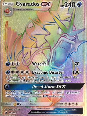 Gyarados GX Rainbow collectible card new Pokemon