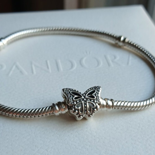 Pandora Bracelet 925 Silver with Cubic Zirconia Butterfly new