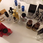 Empty perfume bottles used with boxes