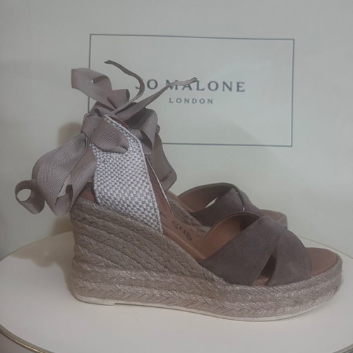 Boxer leather platform espadrilles size 36 new, tan color