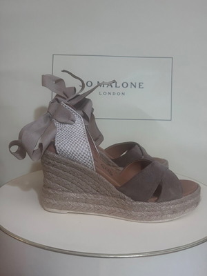 Boxer leather platform espadrilles size 36 new, tan color