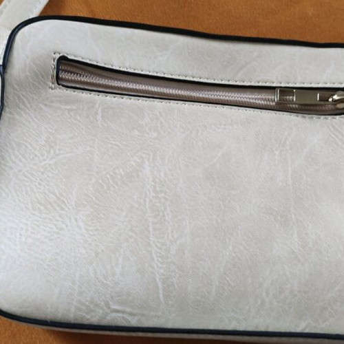 Straw crossbody bag used, beige color