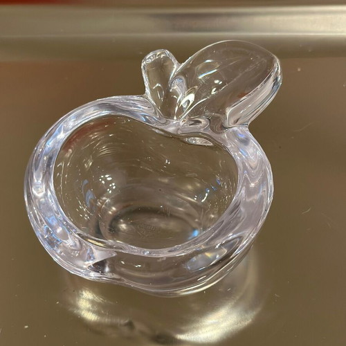 Vintage Vannes-le-Châtel crystal bowl-ashtray like new, apple shape