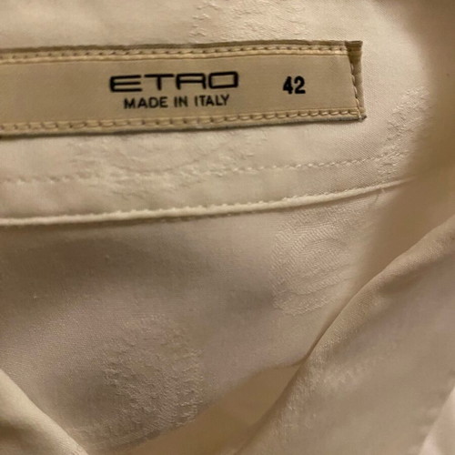 Etro jacquard cotton shirt like new, limited edition, white, size S