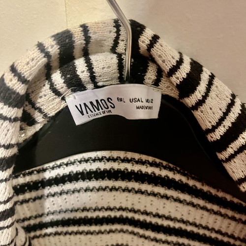 VAMOS striped short-sleeve shirt size L like new, black and white