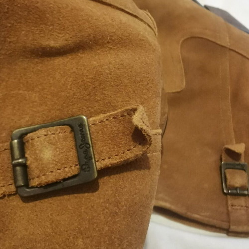 Pepe Jeans women's leather ankle boots used size 37 brown orange