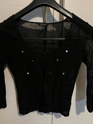 Ζακέτα Kookai μεταχειρισμένη, διάφανη, μαύρη, μέγεθος S