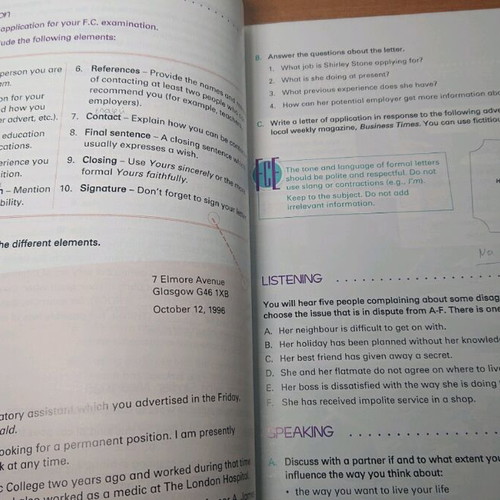 FCE Aiming High English language learning book used with notes