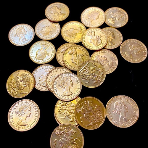 English coins with Queen Elizabeth new, pack of 25 pieces