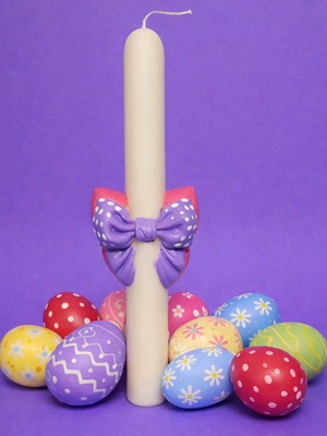 Handmade candle with bow new