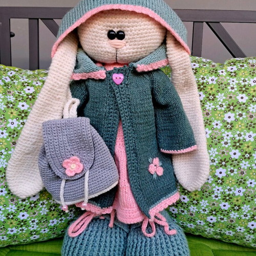 Handmade amigurumi bunny made to order with clothes