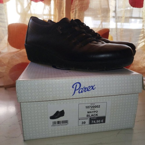Parex leather anatomical shoes used, black, sizes 38.5-39