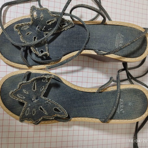 Zara sandals platforms with denim butterfly like new, size 36