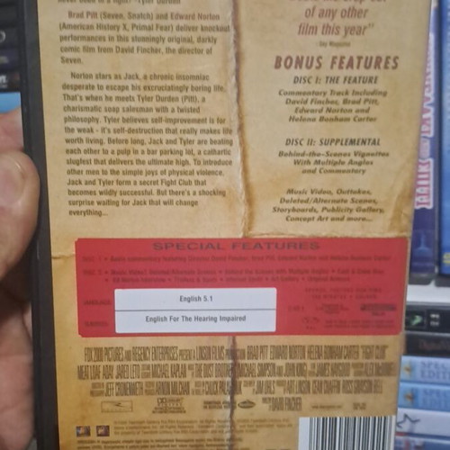 Fight Club DVD like new, original collectible with Greek subtitles