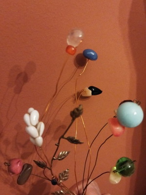 Decorative flowers with colorful stones