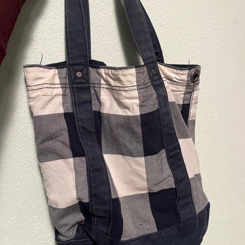 Abercrombie shoulder bag used, white and blue