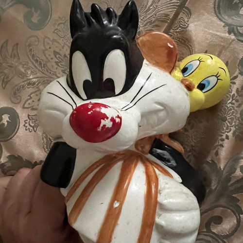 Sylvester & Tweety Ceramic Cookie Jar 32 cm used, collectible 1993 edition
