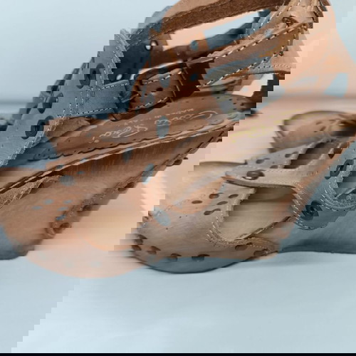 Кожени сандали на висок ток Carlo Pera употребявани, кафяви, номер 38