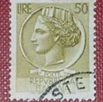 Ιταλικό γραμματόσημο 50 Lire "Repubblica Italiana" σαν καινούργιο