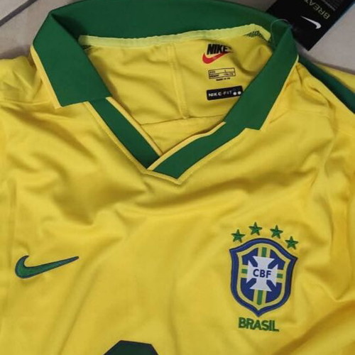 Brazil National Team 1998 World Cup Home Jersey with Ronaldo 9, Nike