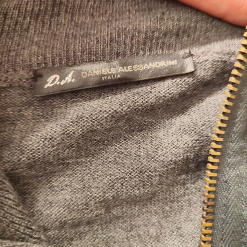 Daniele Alessandrini Grey Wool Pullover Sweater Like New, Batwing Sleeves