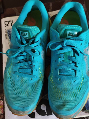 Nike Air Max size 46 used, turquoise with left air sole loss