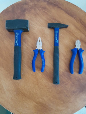 Εργαλεία Lux tools μεταχειρισμένα, βαριοπούλα, σφυρί, πένσα, πλαγιοκόφτης