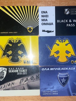Football Club Cards pack of 12 like new, AEK PAOK OFI Ionikos Aris
