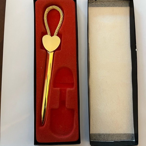 Gold-plated brass letter opener new