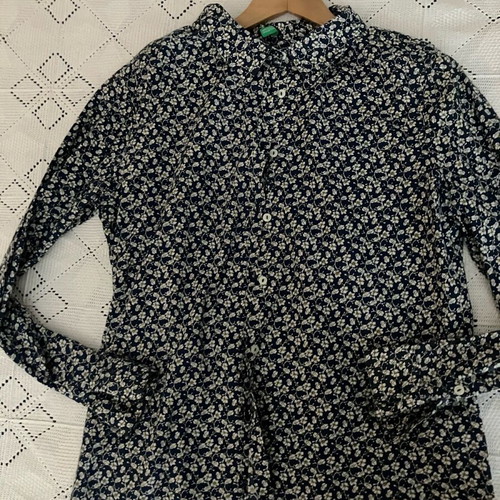 Benetton floral cotton shirt like new, size large