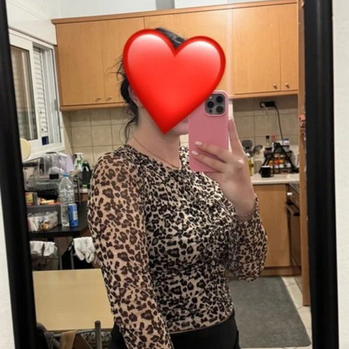 Animal print blouse Koton like new, slim fit with sheer sleeves