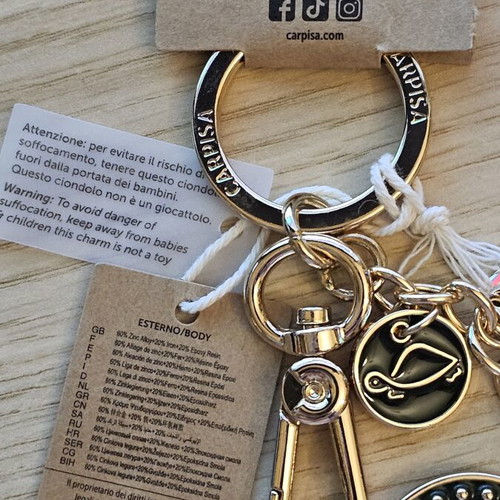 Carpisa keychain heart with initial I new with tags