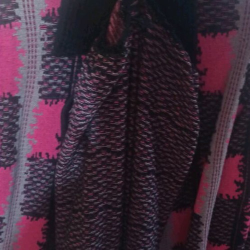 Knitted suit used, long cardigan and straight skirt
