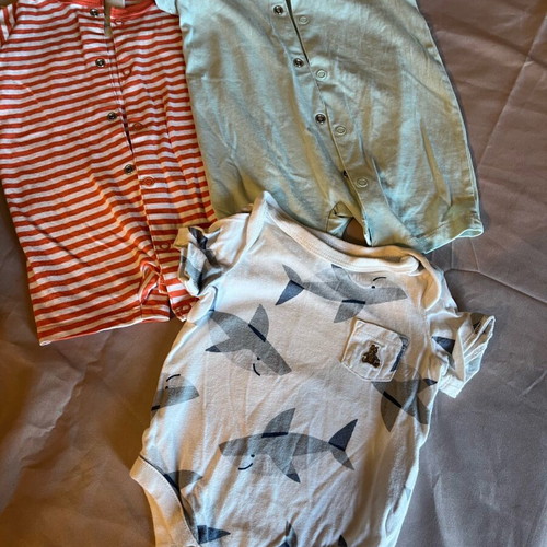 Set of 3 baby summer rompers like new